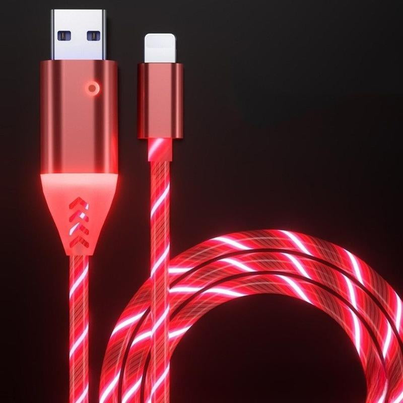 Light up Lightning Data Cable, Glowing Charging Cable, USB to Lightning Charge Cable Compatible with Apple Iphone