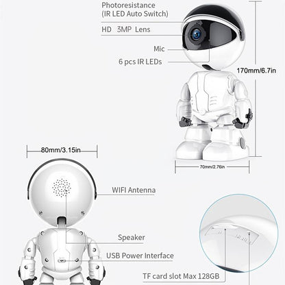 3MP 5G&2.4G Wifi Camera with Motion Detection and Auto Home Security Indoor PTZ