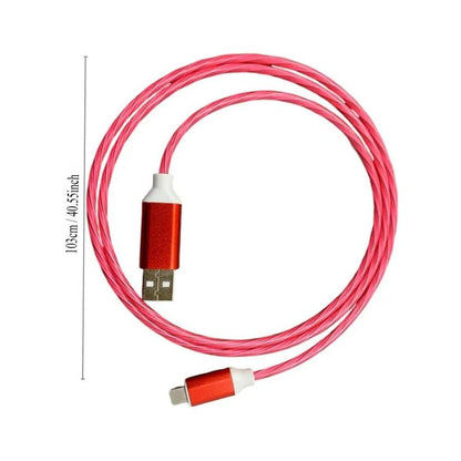 Light up Lightning Data Cable, Glowing Charging Cable, USB to Lightning Charge Cable Compatible with Apple Iphone