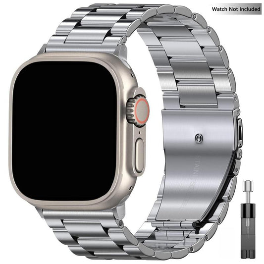 Stainless Steel Smart Watch Band (Band Only), Fashion Minimalistic Watch Band, Wearable Accessories Compatible with Apple Watch Series 9 Ultra 2 8 7 6 5 4 3 2 1 SE Series