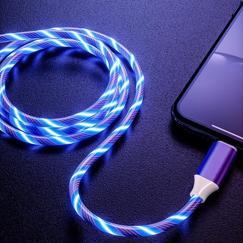 Light up Lightning Data Cable, Glowing Charging Cable, USB to Lightning Charge Cable Compatible with Apple Iphone